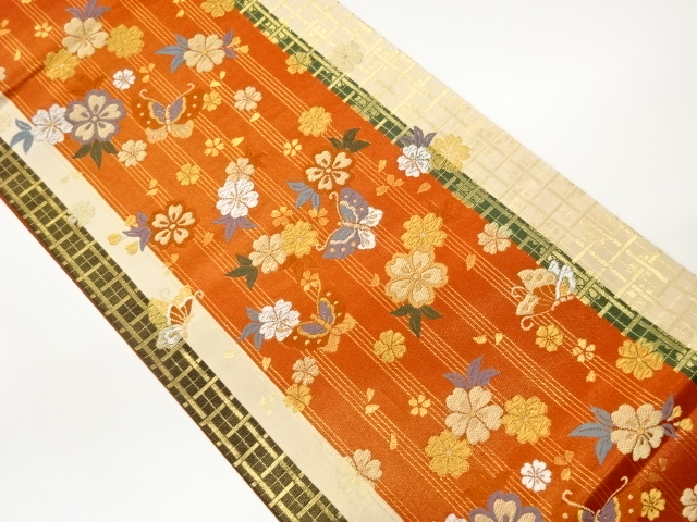 JAPANESE FUKURO OBI / WOVEN ABSTRACT GRID